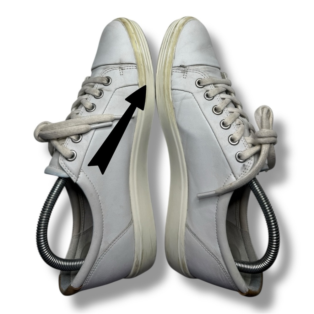 Ecco Soft 8 Womens Size 9 White Athletic Leather Walking Lace Up Shoes Sneakers - Picture 6 of 6